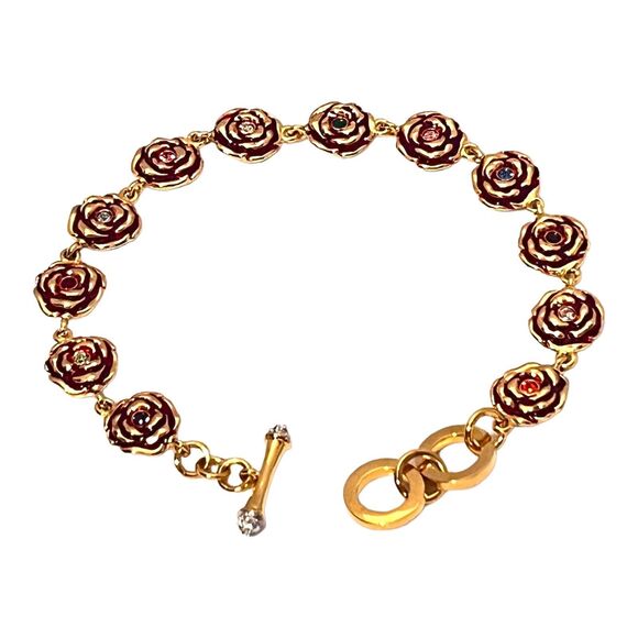 Designer Bracelet Words of LOVE Sincere Patient Kind Crystals Enamel 6G - Picture 2 of 6